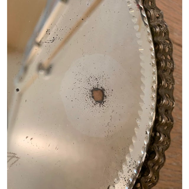 Vintage Silver-Tone Metal Mirror Plateau For Sale In Los Angeles - Image 6 of 9