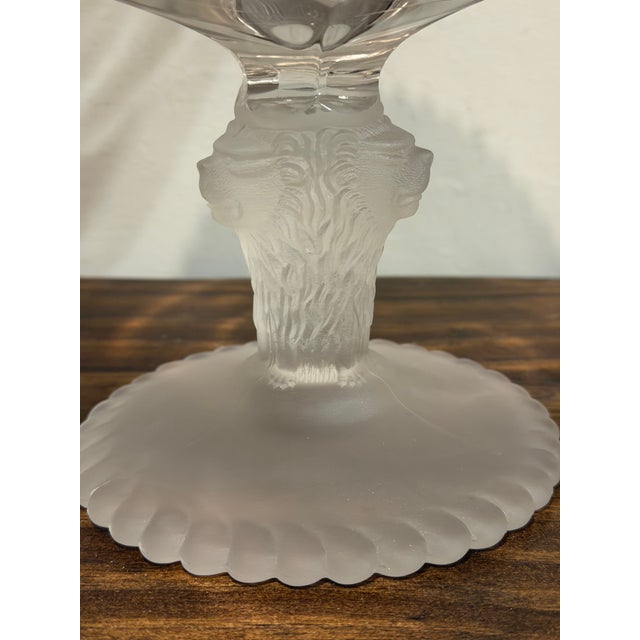 1870s Gillinder & Sons Frosted Lion Covered Glass Compote For Sale - Image 11 of 17