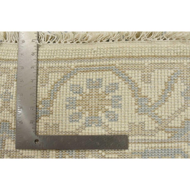 Oushak Rug 3’2” X 5′ Ivory Wool Tribal Hand-Knotted Oriental Carpet For Sale - Image 12 of 12