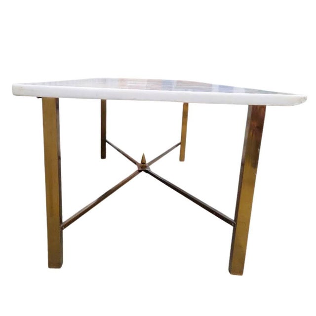 Brass and Marble Coffee Table in the Style of Paul McCobb For Sale In New York - Image 6 of 12
