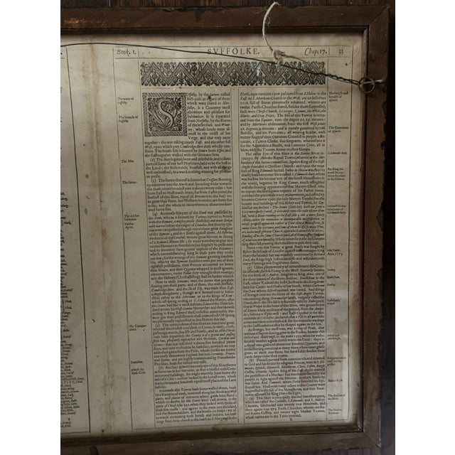 Brown Antique Map of Suffolk, England by Cartographer John Speed, Circa 1610 For Sale - Image 8 of 9