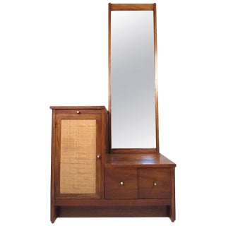 Mid-Century Hall Cabinet With Mirror For Sale