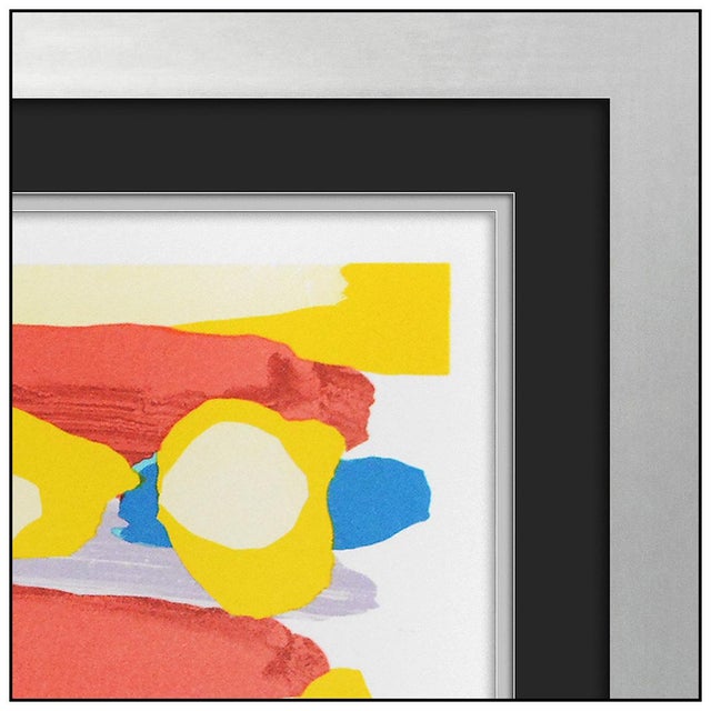 Paper Late 20th Century Resting in Colors Abstract Blue Lithograph Karel Appel For Sale - Image 7 of 7