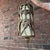 The hanging light fixture vintage mid-century modern swag lamp from the late 1960s or early 1970s. It features a...