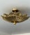 Pure Brass Flush Mount Ceiling Light | Brushed Brass 4-Light Fixture For Sale - Image 4 of 11
