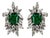 Late 20th Century Pair of Platinum Emerald Earrings For Sale