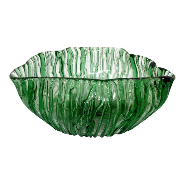 Early 20th Century Kelley Green Tri-Corner Lotz Texas Bowl For Sale