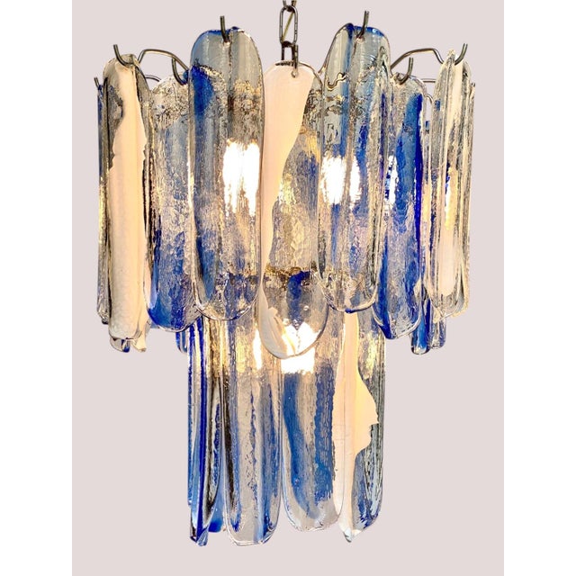 Blue Riviera Murano Glass Chandelier, 1970s Italian Coastal Glamour For Sale - Image 10 of 12