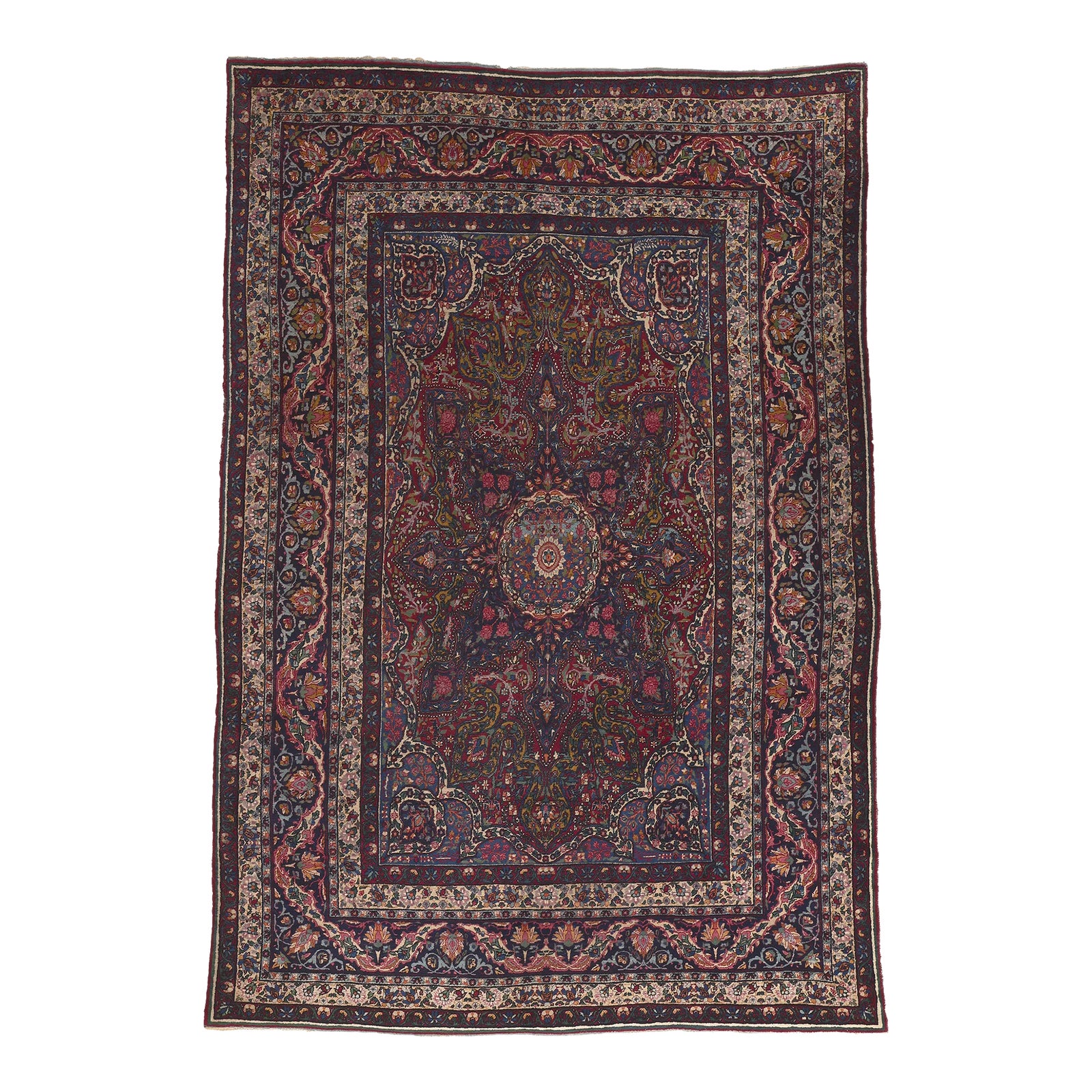 Antique Persian Yazd Rug, 08'10 X 13'00 | Chairish