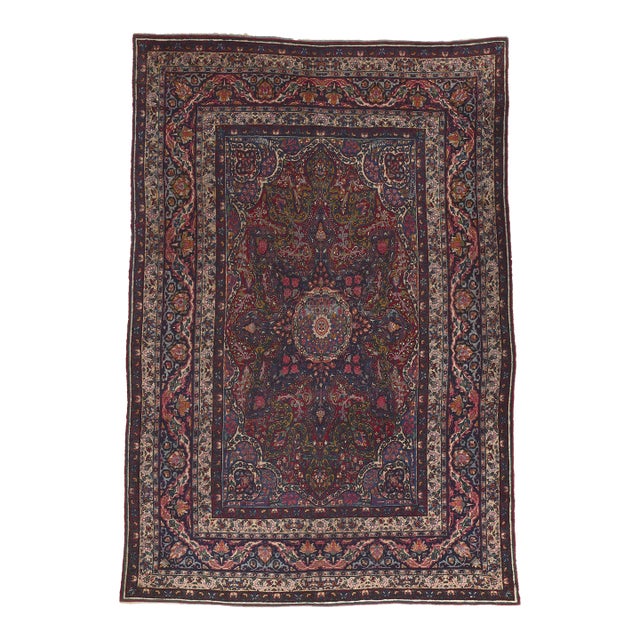 Antique Persian Yazd Rug, 08'10 X 13'00 For Sale