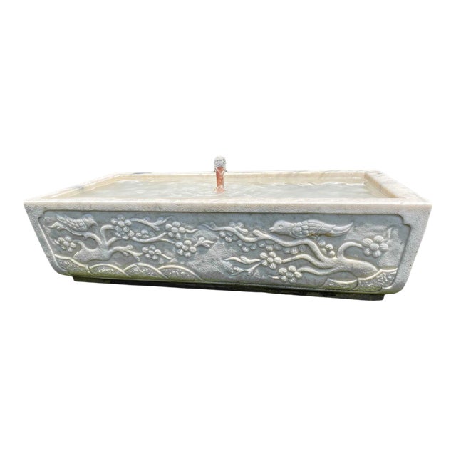 Vintage White Marble Garden Fountain For Sale