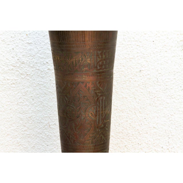 19th Century 20" Tall Antique Calligraphic Bronze Vessel For Sale - Image 5 of 9