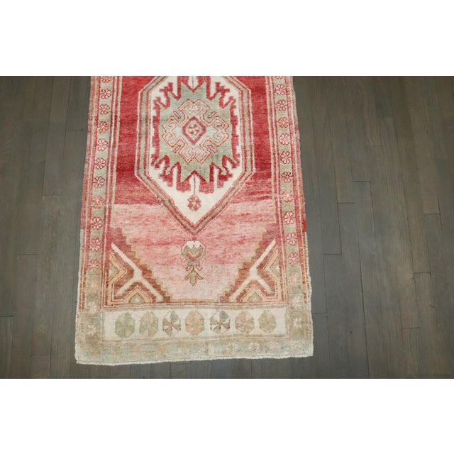 Turkish Vintage Red Pink Turkish Anatolian Small Rug - 2'3" x 4'9" For Sale - Image 3 of 6