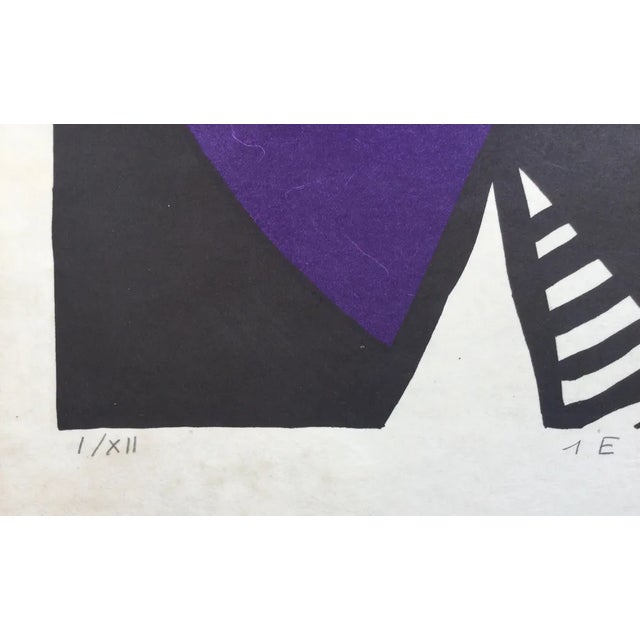 Modern Yves Faucheur, Composition, 1974, Original Lithograph For Sale - Image 3 of 6