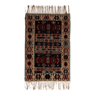 Late 20th Century Vintage Turkish Kilim Silk Rug, 03'07 X 05'03​ For Sale