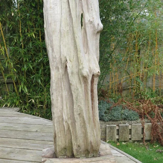 Large Wooden Brutalist Garden Sculpture For Sale - Image 9 of 13