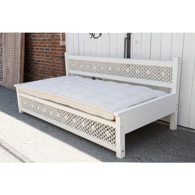 Large HandCarved Floral Jali White Daybed Sofa Chairish