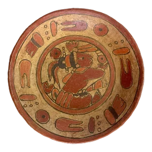 Mid Century Folk Art Pottery Dish