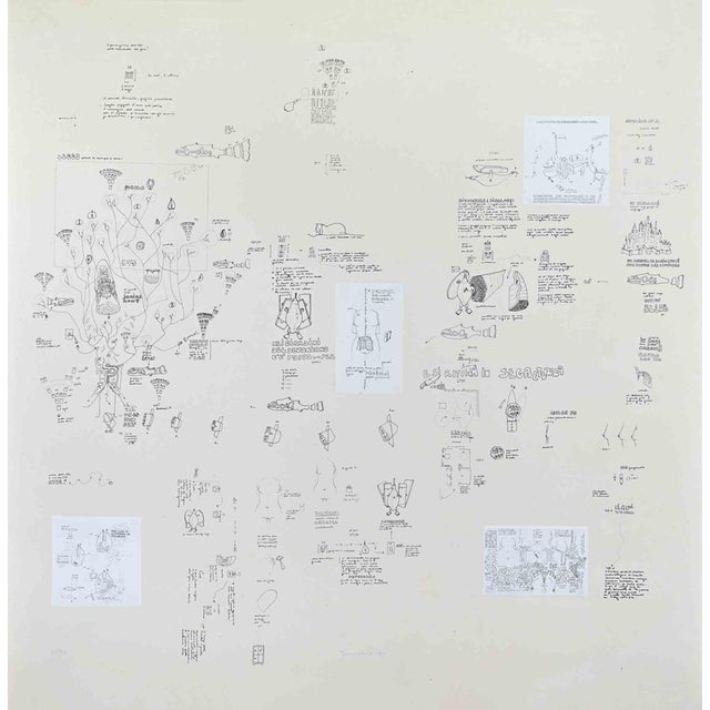 Gianfranco Baruchello, Designs, 1971, Lithograph For Sale