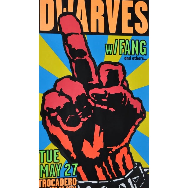 Rare 1997 Frank Kozik "The Dwarves" Concert Poster – Original Screen Print Own a pristine piece of San Francisco punk rock...