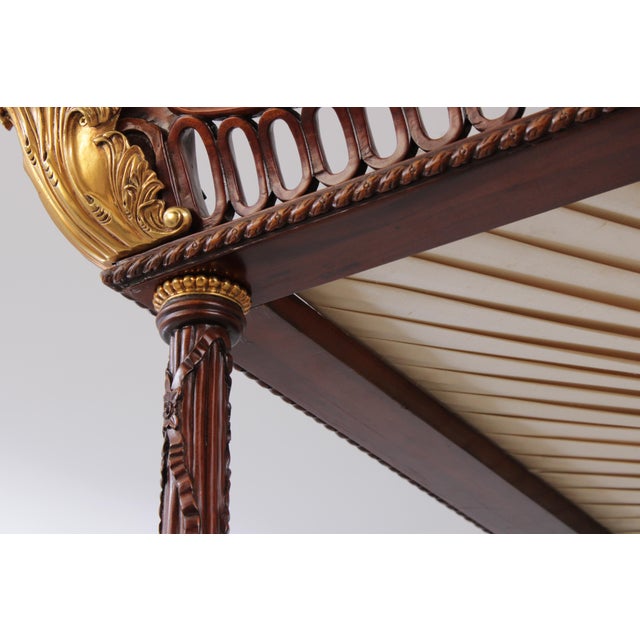 Maitland Smith George III Style King Size Mahogany Tester Canopy Bed For Sale - Image 12 of 18