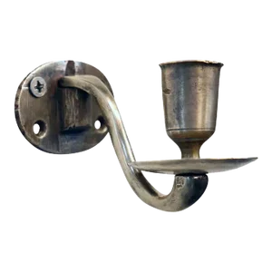 English Georgian Brass Single Arm Candle Sconce