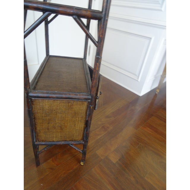 Boho Chic 1970s Vintage Burnt Bamboo Etagere For Sale - Image 3 of 7