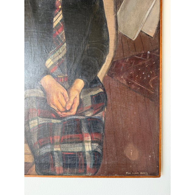 Vintage Bena Frank Mayer (American, 1900–1994) Young Girl Portrait Oil on Canvas Painting, Framed For Sale In Miami - Image 6 of 12