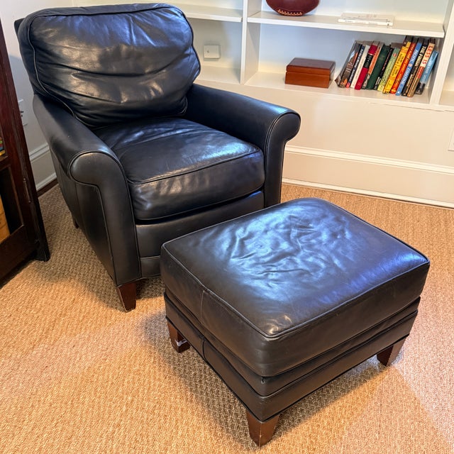 2010s Hancock & Moore Leather Black Leather Chair For Sale - Image 5 of 7