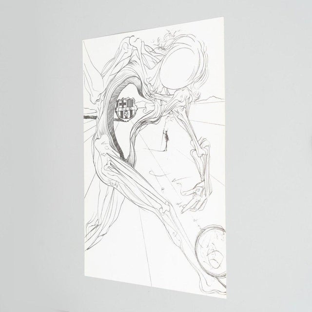 Salvador Dali 75th Aniversary F.C. Barcelona Abstract Lithography on Paper, 2001 Limited edition, numbered in pencil...