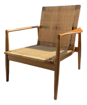 Model SW96 Chair in Oak, Cane and Teak by Finn Juhl for Soren Willadsen