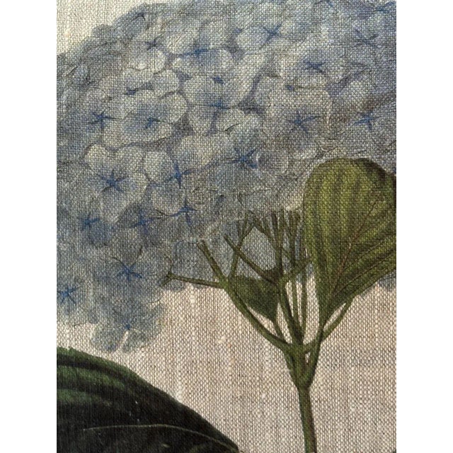 Shabby Chic Hydrangea Linen Accent Pillow For Sale - Image 3 of 4