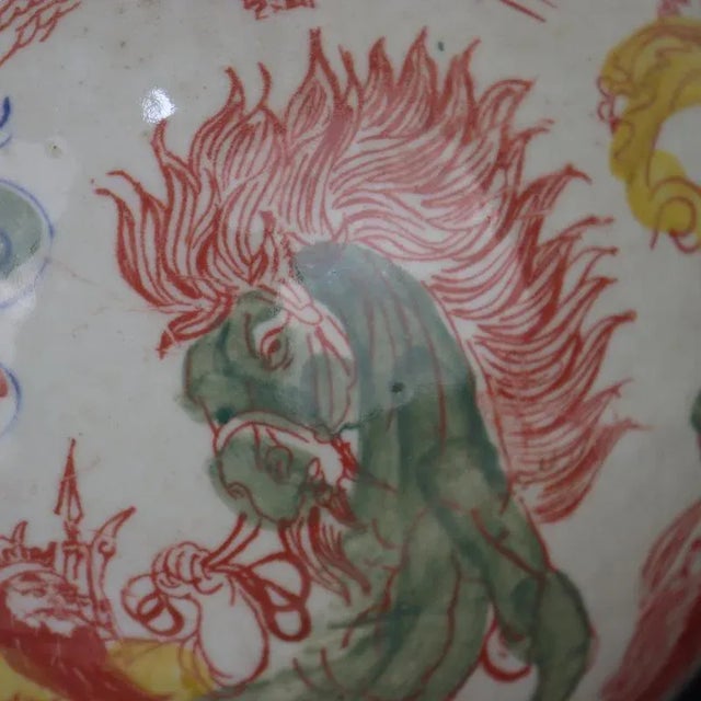 Chinese Vintage Ceramic Vase,Blue and White Famille Verte Porcelain Gourd Vase Hand Painted General Figures Pattern For Sale In Seattle - Image 6 of 8