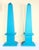 Contemporary Pair of Hand-Painted Solid Wood Decorative Obelisks – Vibrant Turquoise Color For Sale - Image 3 of 15