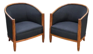 Pair of French Lounge Chairs in the Art Deco Style (Individually Priced)