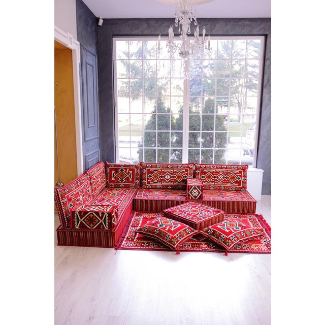 Turkish Arabic Floor Seating Set For Sale - Image 3 of 6