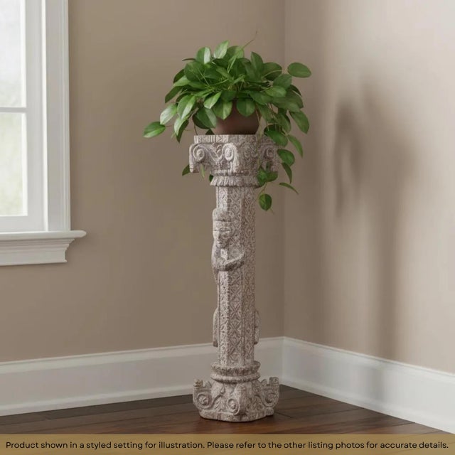 Dimensions: 9" W x 9" D x 34" H Features: • A rare piece and one of its kind exists • Vintage pedestal • 100% solid wood...