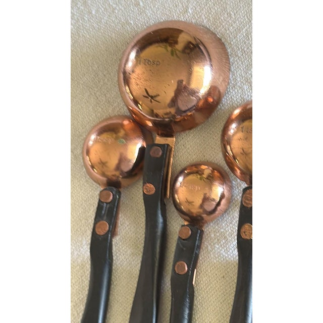 Farmhouse Rustic Cabin Core Copper Measuring Spoons W/ Hand Forged Handles Lodge Farmhouse Styles For Sale - Image 3 of 11