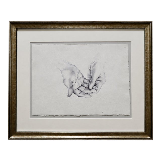 Original Watercolor Painting, 'Clasped Hands' by D. Gibson For Sale
