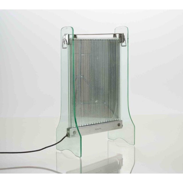 TermoVis, Spain. Radiant heater, 1930s. Safety glass, glass, metal, cast aluminium. Marked: TermoVis Voltra 220 Kw.2. Very...