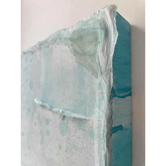 Soft Ethereal Blue and Gray Textured Mini Painting by Covet Studio For Sale - Image 11 of 11