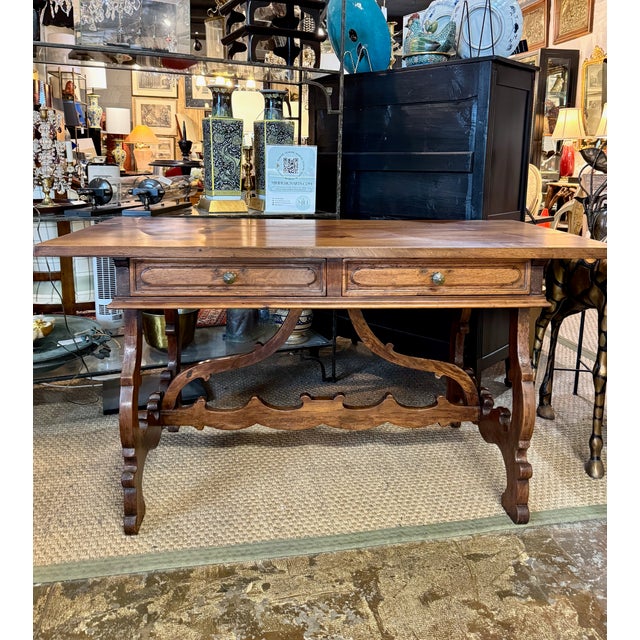 Italian Baroque-Style Writing or Side Table in Walnut, 19th Century For Sale - Image 14 of 14