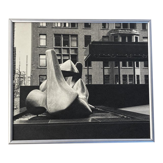 Vintage Black & White Photograph of Henry Moore’s ‘Vertebrae’ Sculpture, Seattle, Framed” For Sale