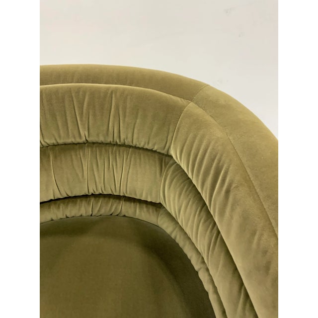 Modern Modern Olive Green Velvet Barrel Back Lounge Chair For Sale - Image 3 of 7