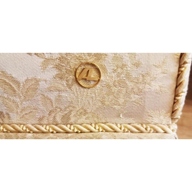 Vintage Sofa and Armchairs with Down and Damask Fabric, 1970s, Set of 3 For Sale - Image 13 of 17