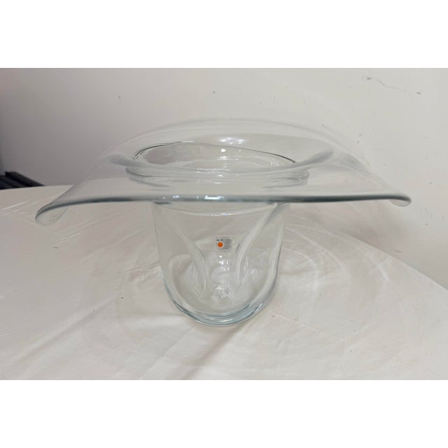 1960s Large Lifesize Blenko Hand Blown Art Studio Glass Cowboy Hat Sculpture Vase For Sale - Image 11 of 12