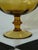 Mid century modern 1960s Italian Empoli style glass obersized goblet vase in amber. No marks. Excellent vintage condition.
