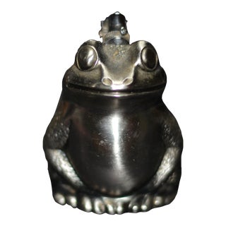 Late Twentieth Century Functional and Fun Pewter Frog Table Top Lighter For Sale