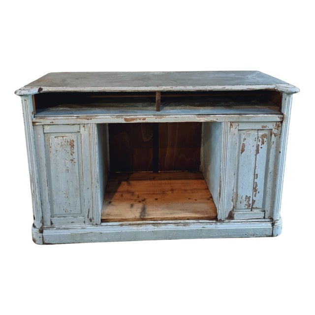 French Shop Counter in Oak and Zinc, 1900s For Sale