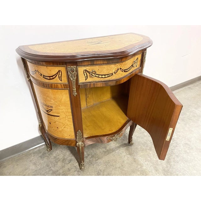 Wood 1920s Antique or Near-Antique French Style Cabinet - Refinished For Sale - Image 7 of 12